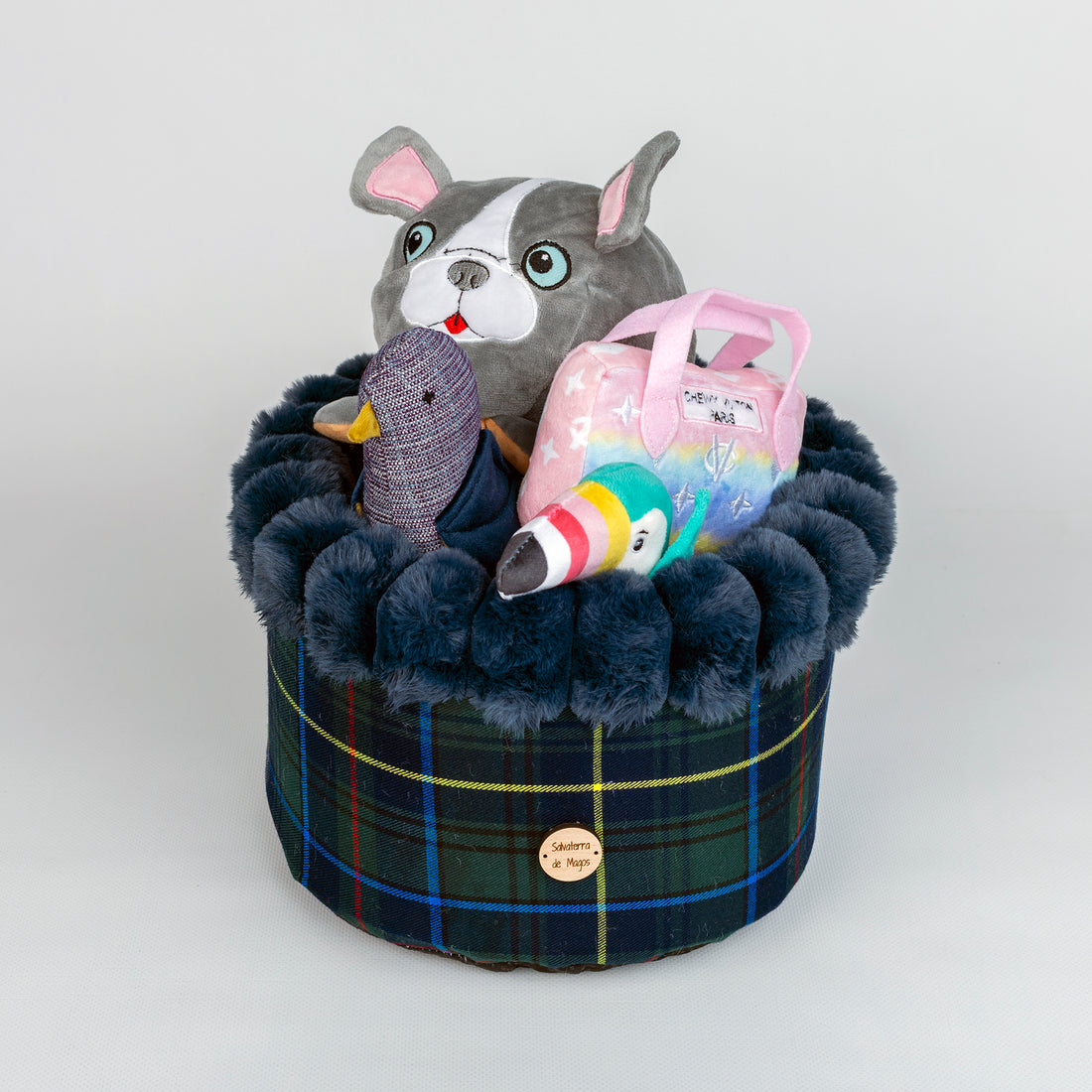 Removable Blue Plaid Salvaterra Bed