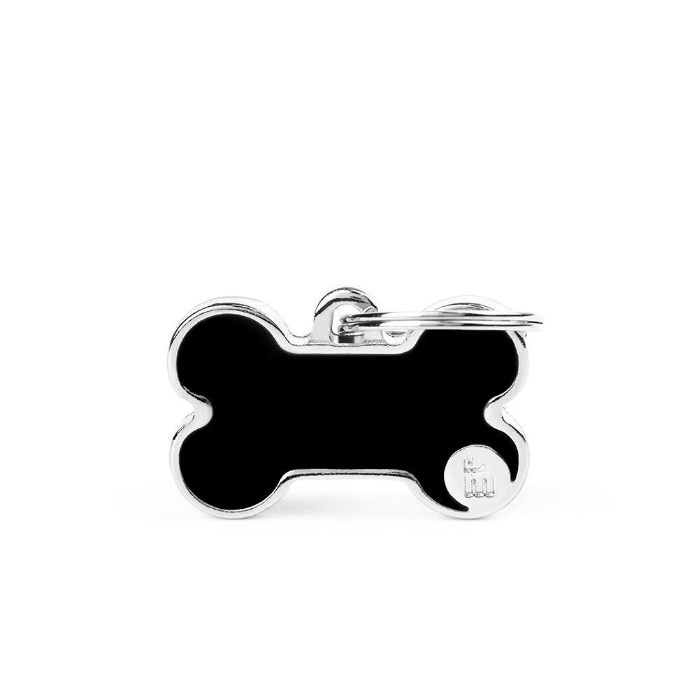 Chapa-para-personalizar-con-el-nombre-de-tu-perro-de-Salvaterra-de-Magos-Chapa-color-negro-en-forma-de-hueso-Salvaterra-de-Magos