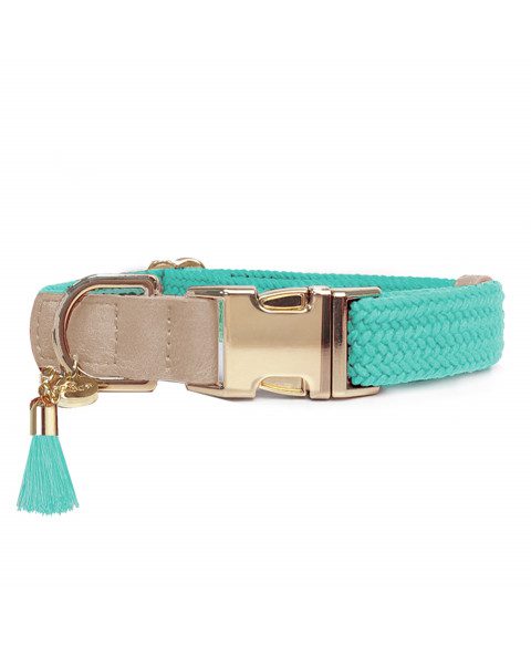 Conjunto Agua Marina Kaya de Milk and Pepper. collar kaya agua marina de milk&pepper. collar de verano para caniche toy