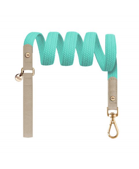 Conjunto Agua Marina Kaya de Milk and Pepper. correa de milk&pepper. cojunto de collar y correa de verano