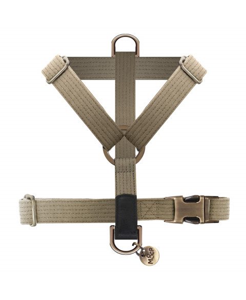 Milk and Pepper Dawson Beige Harness and Leash Set