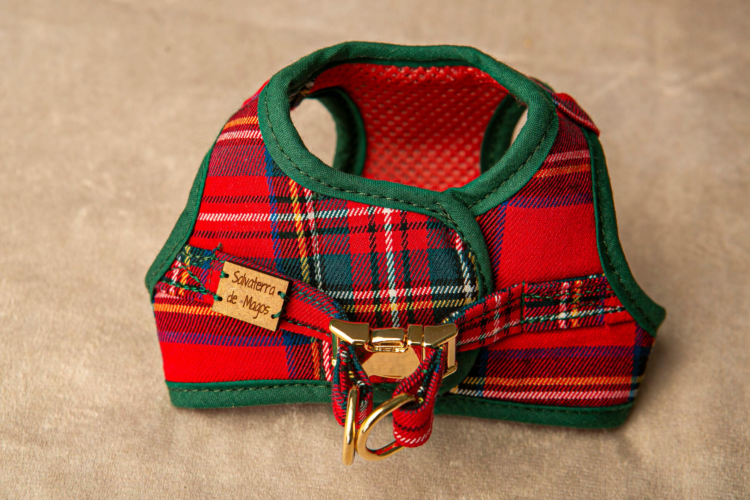 Conjunto Salvaterra de Arnes y Correa Escoces Rojo