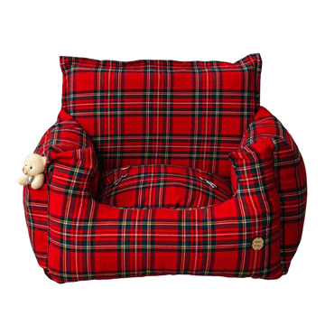 Asiento Perro Coche Salvaterra Escoces Rojo Homologado