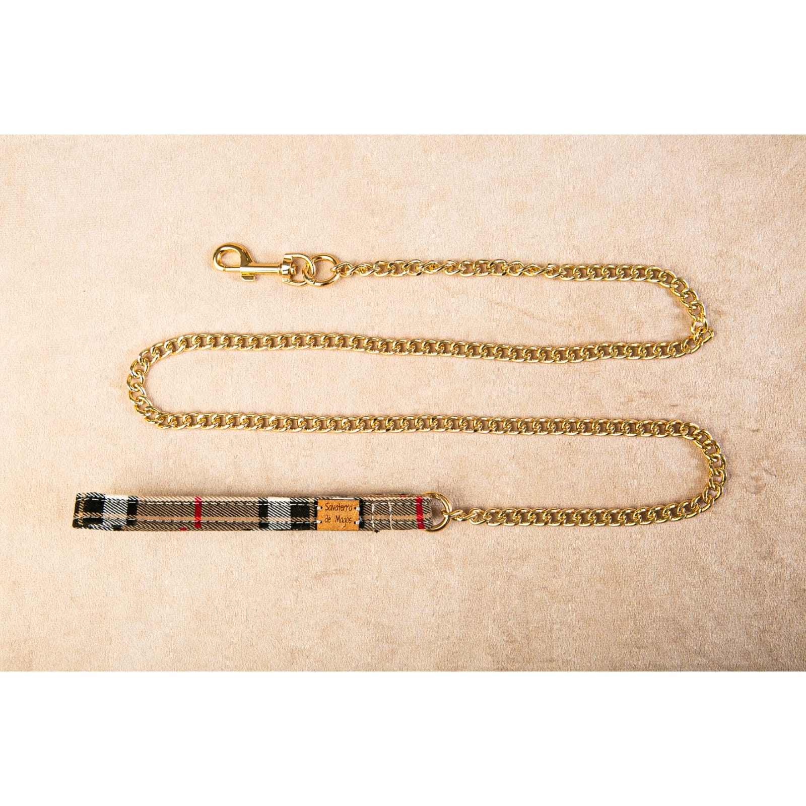 Salvaterra Set of Harness and Leash Burberry Beige